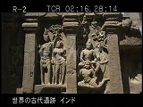 インド・遺跡・エローラ・１６窟・カイラーサナータ・入口脇の彫刻