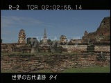 タイ・遺跡・アユタヤ・ワット・プラマハタート・仏頭のある遠景